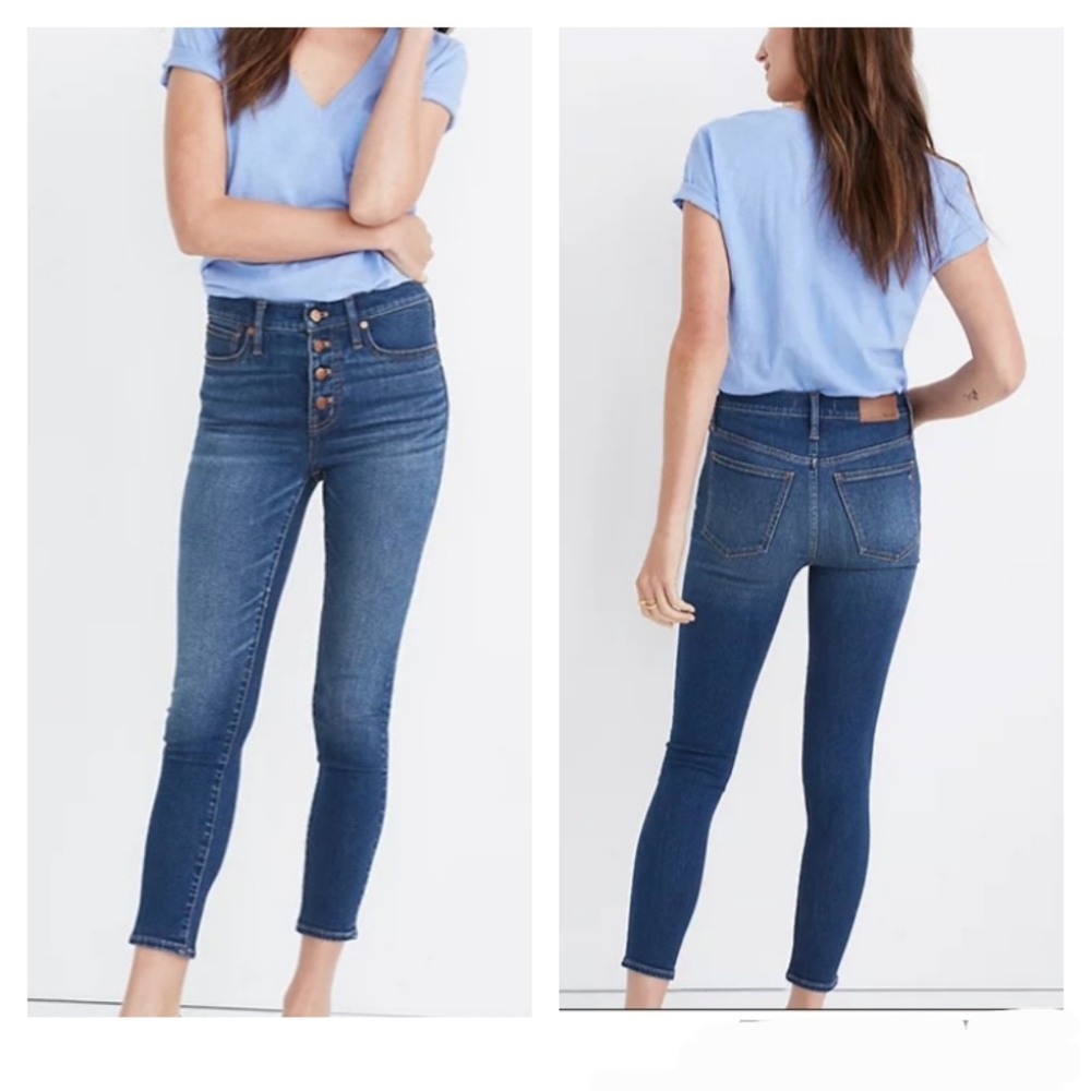 Madewell Jeans 9" Mid Rise Button Fly Front Denim Size 28